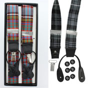 Braces, Tartan Suspenders Dual Clip & Button,Anderson Tartan